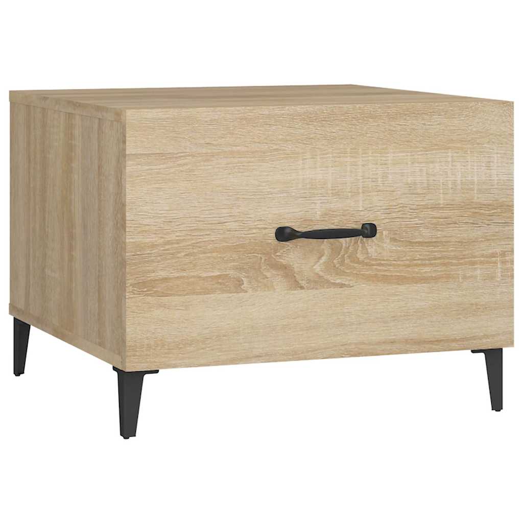 vidaXL Coffee Table with Metal Legs 2 pcs Sonoma Oak 50x50x40 cm 6