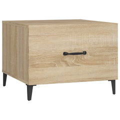 vidaXL Coffee Table with Metal Legs 2 pcs Sonoma Oak 50x50x40 cm 6