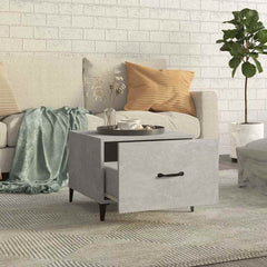 vidaXL Coffee Table with Metal Legs 2 pcs Concrete Grey 50x50x40 cm 3