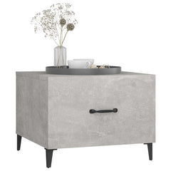 vidaXL Coffee Table with Metal Legs 2 pcs Concrete Grey 50x50x40 cm 4