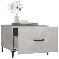 vidaXL Coffee Table with Metal Legs 2 pcs Concrete Grey 50x50x40 cm 5