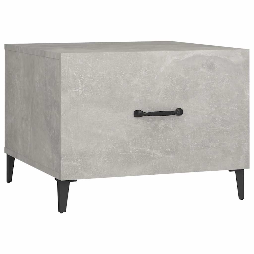 vidaXL Coffee Table with Metal Legs 2 pcs Concrete Grey 50x50x40 cm 6