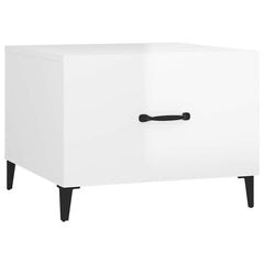 vidaXL Coffee Table with Metal Legs High Gloss White 50x50x40 cm 2