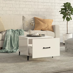 vidaXL Coffee Table with Metal Legs High Gloss White 50x50x40 cm 3