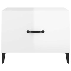 vidaXL Coffee Table with Metal Legs High Gloss White 50x50x40 cm 6