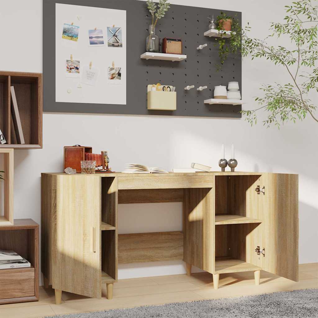 Desk 140x50x75 cm Engineered Wood Sonoma oak