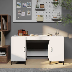 Desk 140x50x75 cm Engineered Wood White