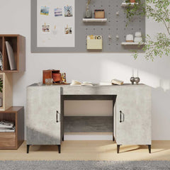 Desk 140x50x75 cm Engineered Wood Concrete grey