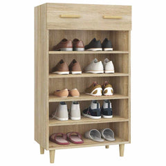 vidaXL Shoe Cabinet Sonoma Oak 60x35x105 cm Engineered Wood 4