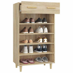 vidaXL Shoe Cabinet Sonoma Oak 60x35x105 cm Engineered Wood 5