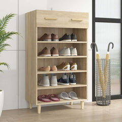 vidaXL Shoe Cabinet Sonoma Oak 60x35x105 cm Engineered Wood 1