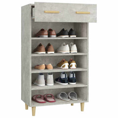 vidaXL Shoe Cabinet Concrete Grey 60x35x105 cm Engineered Wood 5