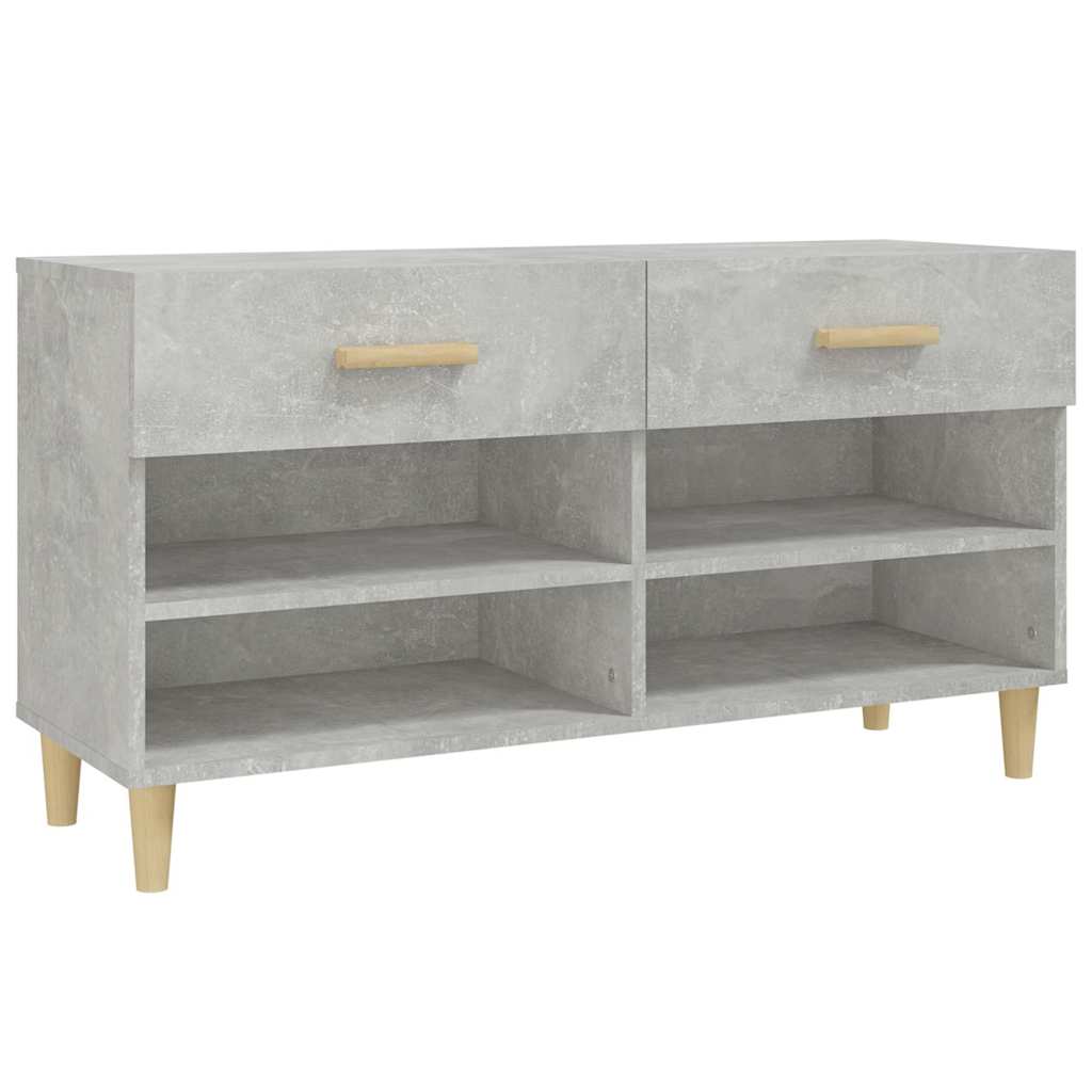 vidaXL Shoe Cabinet Concrete Grey 102x35x55 cm Engineered Wood 2
