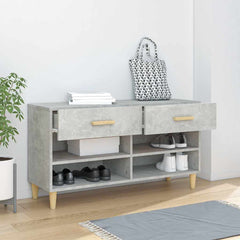 vidaXL Shoe Cabinet Concrete Grey 102x35x55 cm Engineered Wood 3