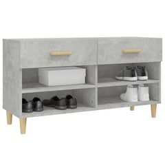 vidaXL Shoe Cabinet Concrete Grey 102x35x55 cm Engineered Wood 4