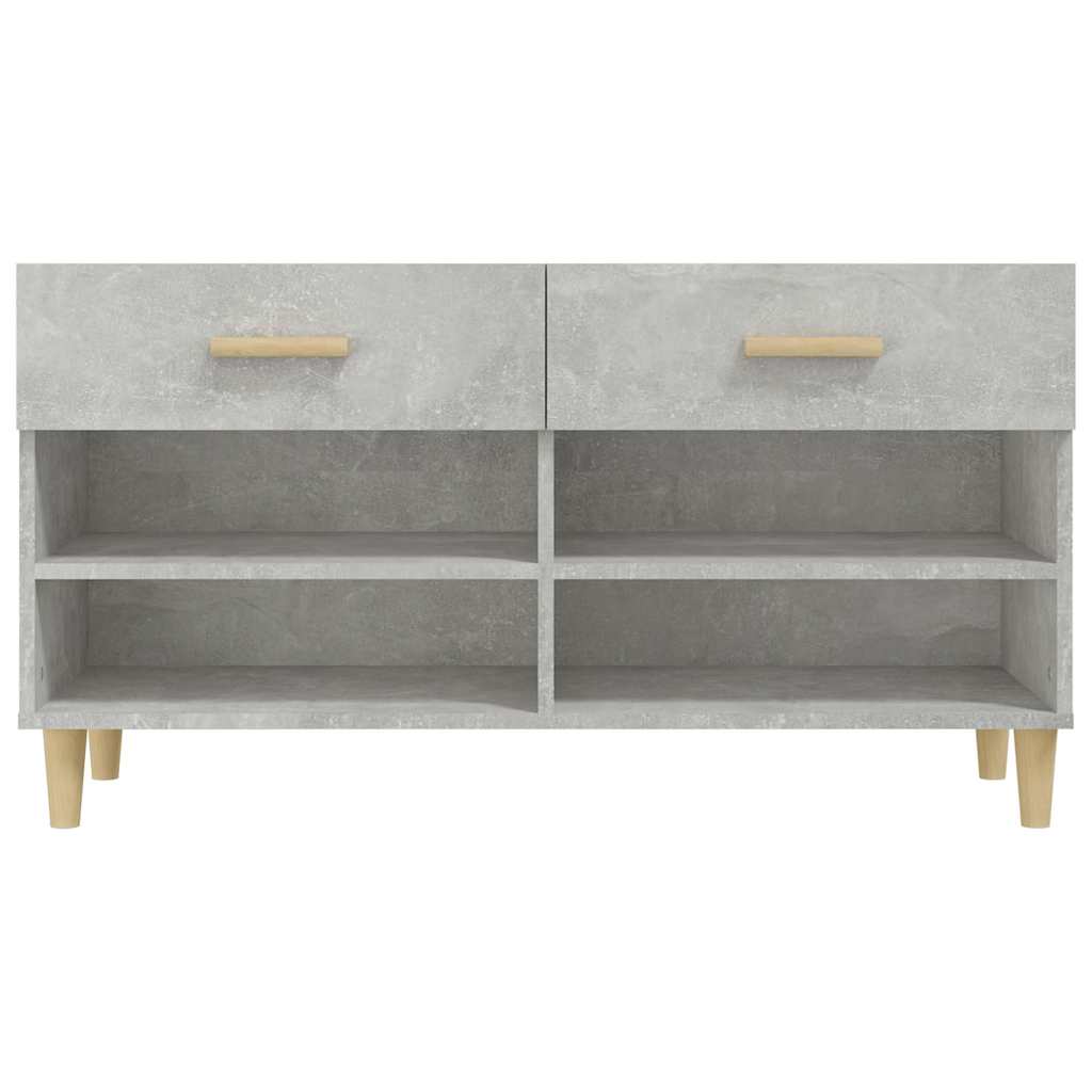 vidaXL Shoe Cabinet Concrete Grey 102x35x55 cm Engineered Wood 6