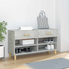 vidaXL Shoe Cabinet Concrete Grey 102x35x55 cm Engineered Wood 1