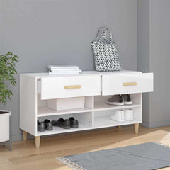 vidaXL Shoe Cabinet | High gloss white | Engineered wood 3