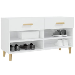 vidaXL Shoe Cabinet | High gloss white | Engineered wood 4