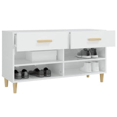 vidaXL Shoe Cabinet | High gloss white | Engineered wood 5