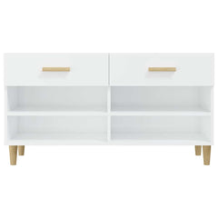 vidaXL Shoe Cabinet | High gloss white | Engineered wood 6