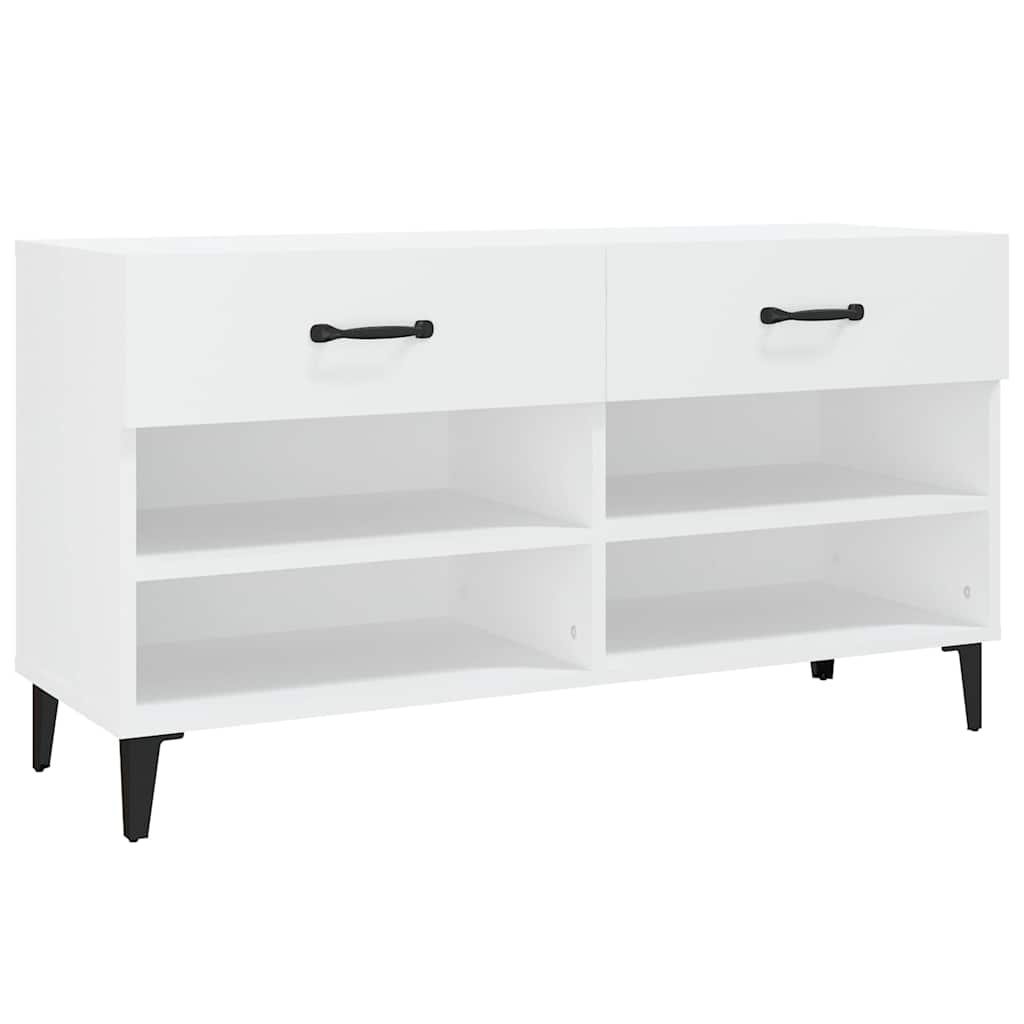 Shoe Cabinet 102x35x55 cm Engineered Wood White
