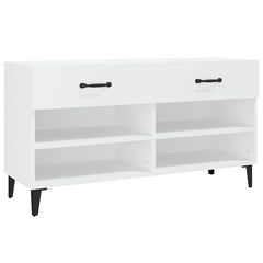 Shoe Cabinet 102x35x55 cm Engineered Wood White