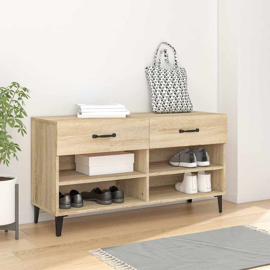 Shoe Cabinet 102x35x55 cm Engineered Wood Sonoma oak