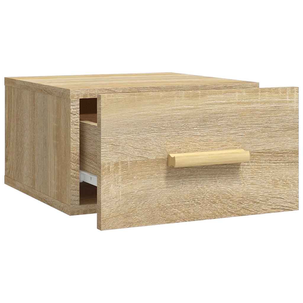 vidaXL Wall-mounted Bedside Cabinets 2 pcs Sonoma Oak 35x35x20 cm 6
