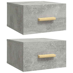vidaXL Wall-mounted Bedside Cabinets 2 pcs Concrete Grey 35x35x20 cm 2