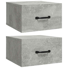 vidaXL Wall-mounted Bedside Cabinets 2 pcs Concrete Grey 35x35x20 cm 2