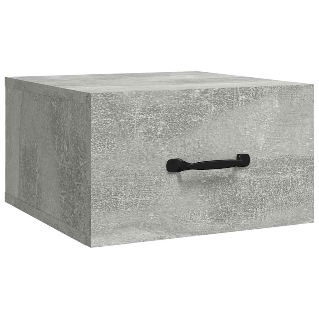 vidaXL Wall-mounted Bedside Cabinets 2 pcs Concrete Grey 35x35x20 cm 4