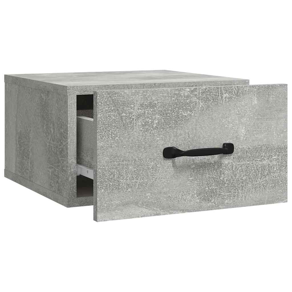 vidaXL Wall-mounted Bedside Cabinets 2 pcs Concrete Grey 35x35x20 cm 5