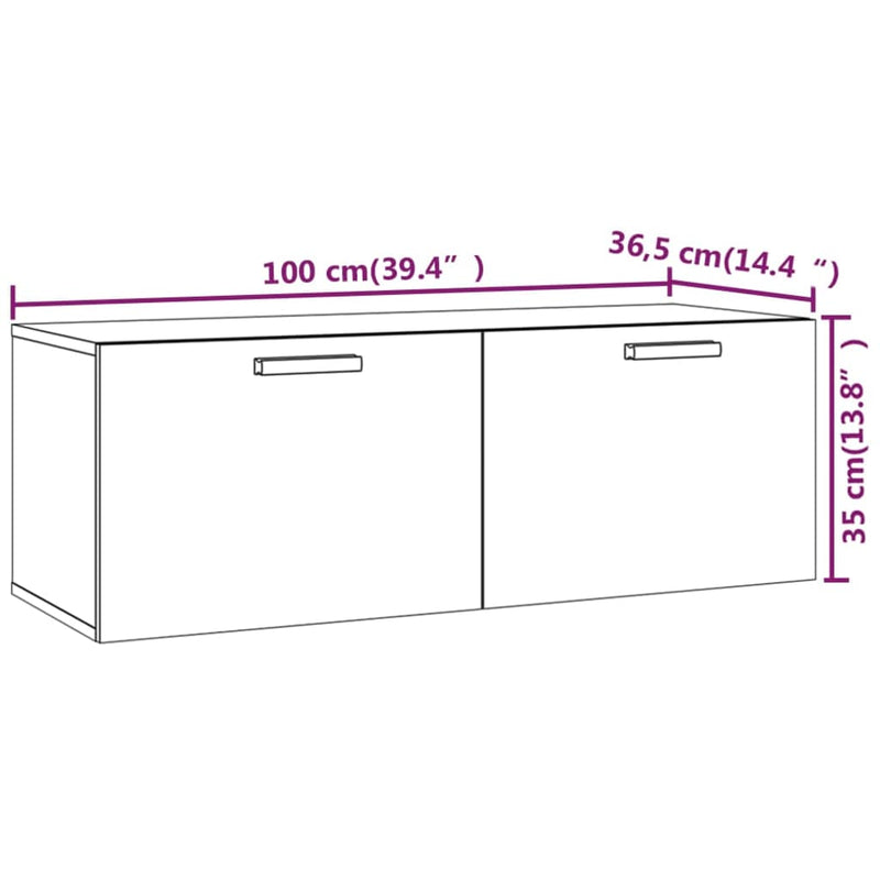 Wall Cabinet Sonoma Oak 100x36.5x35 cm Engineered Wood