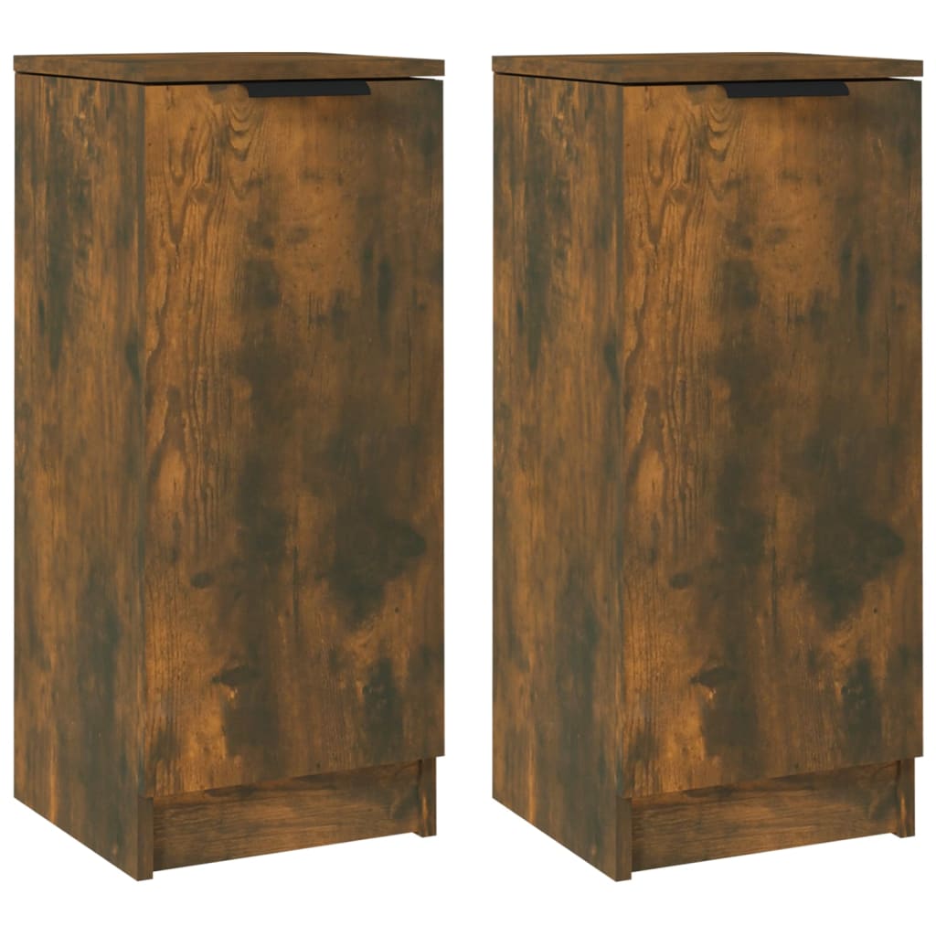 vidaXL Sideboards 2 pcs Smoked Oak 30x30x70 cm Engineered Wood 2