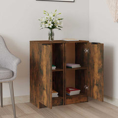 vidaXL Sideboards 2 pcs Smoked Oak 30x30x70 cm Engineered Wood 3
