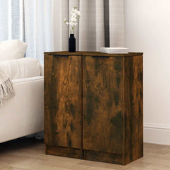vidaXL Sideboards 2 pcs Smoked Oak 30x30x70 cm Engineered Wood 1