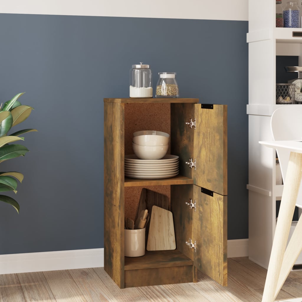vidaXL Sideboard Smoked Oak 30x30x70 cm Engineered Wood 3
