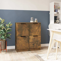 vidaXL Sideboards 2 pcs Smoked Oak 30x30x70 cm Engineered Wood 1