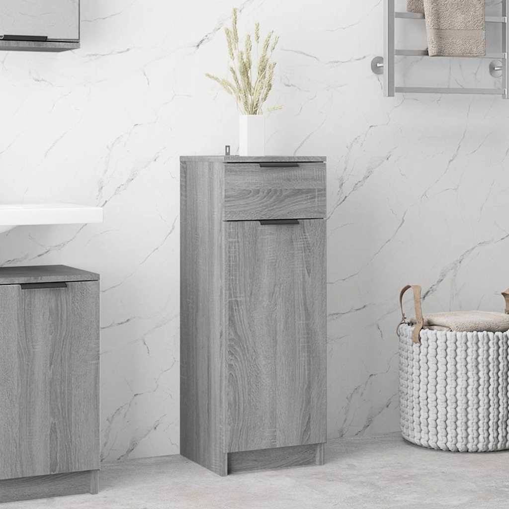 vidaXL Bathroom Cabinet Grey Sonoma 32x34x90 cm Engineered Wood 1