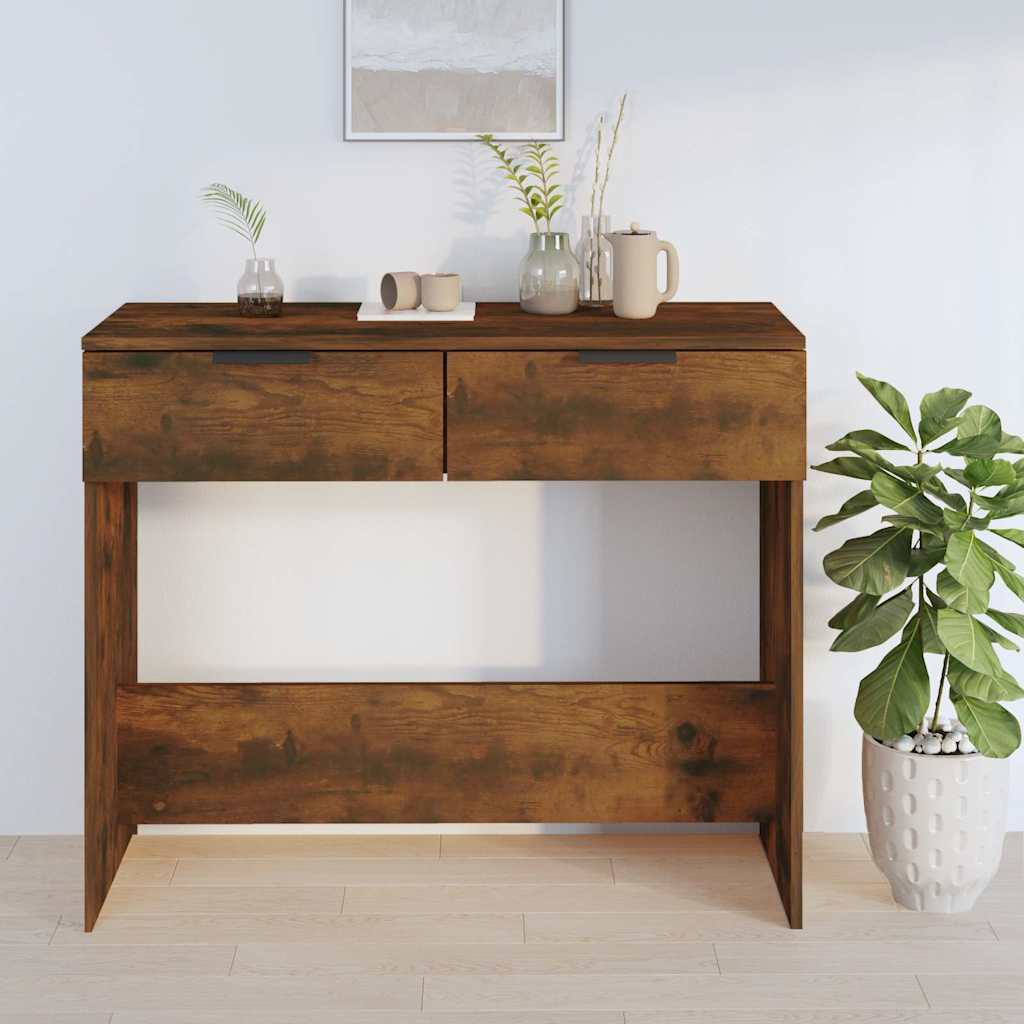 vidaXL Console Table Smoked Oak 90x36x75 cm Engineered Wood 3