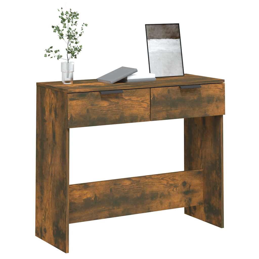 vidaXL Console Table Smoked Oak 90x36x75 cm Engineered Wood 4