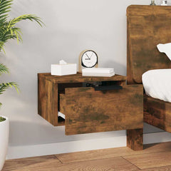 vidaXL Wall-mounted Bedside Cabinets 2 pcs Smoked Oak 34x30x20 cm 4