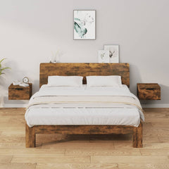 vidaXL Wall-mounted Bedside Cabinets 2 pcs Smoked Oak 34x30x20 cm 1