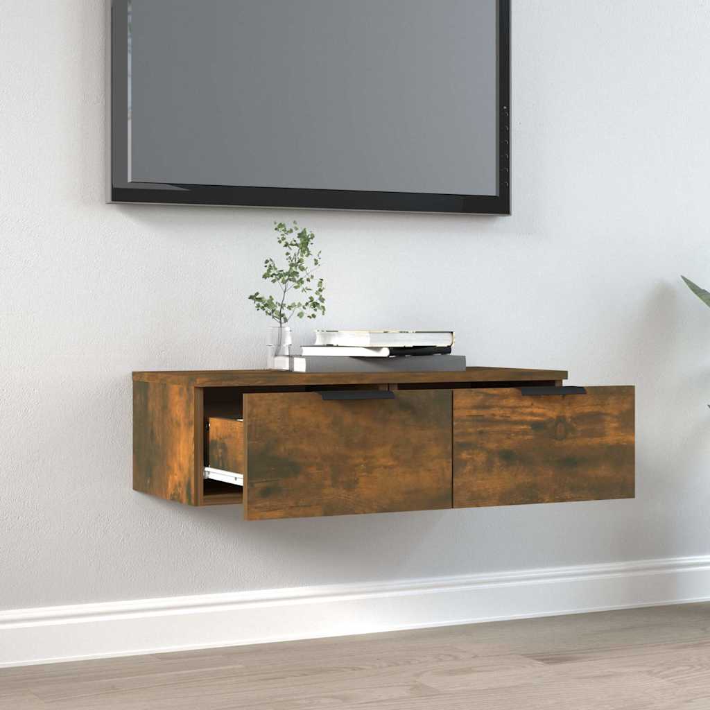 vidaXL Wall Cabinet Smoked Oak 68x30x20 cm Engineered Wood 3