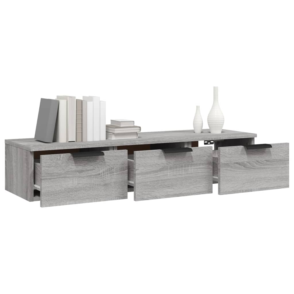 vidaXL Wall Cabinet Grey Sonoma 102x30x20 cm Engineered Wood 4