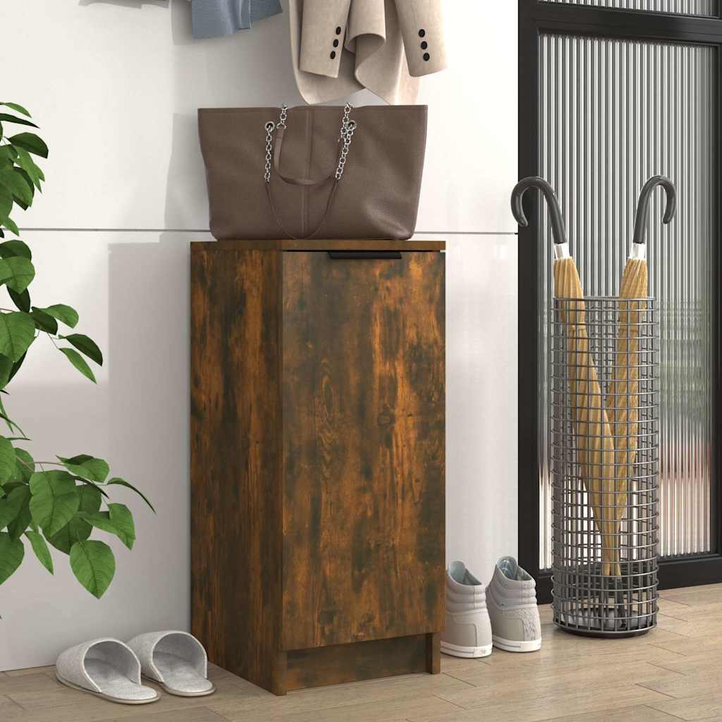 vidaXL Shoe Cabinet Smoked Oak 30x35x70 cm Engineered Wood 1