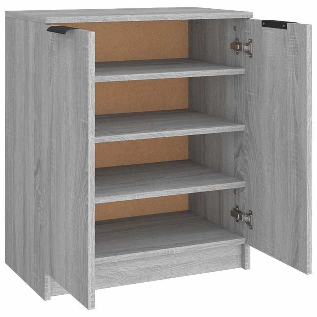 vidaXL Shoe Cabinet Grey Sonoma 59x35x70 cm Engineered Wood 5