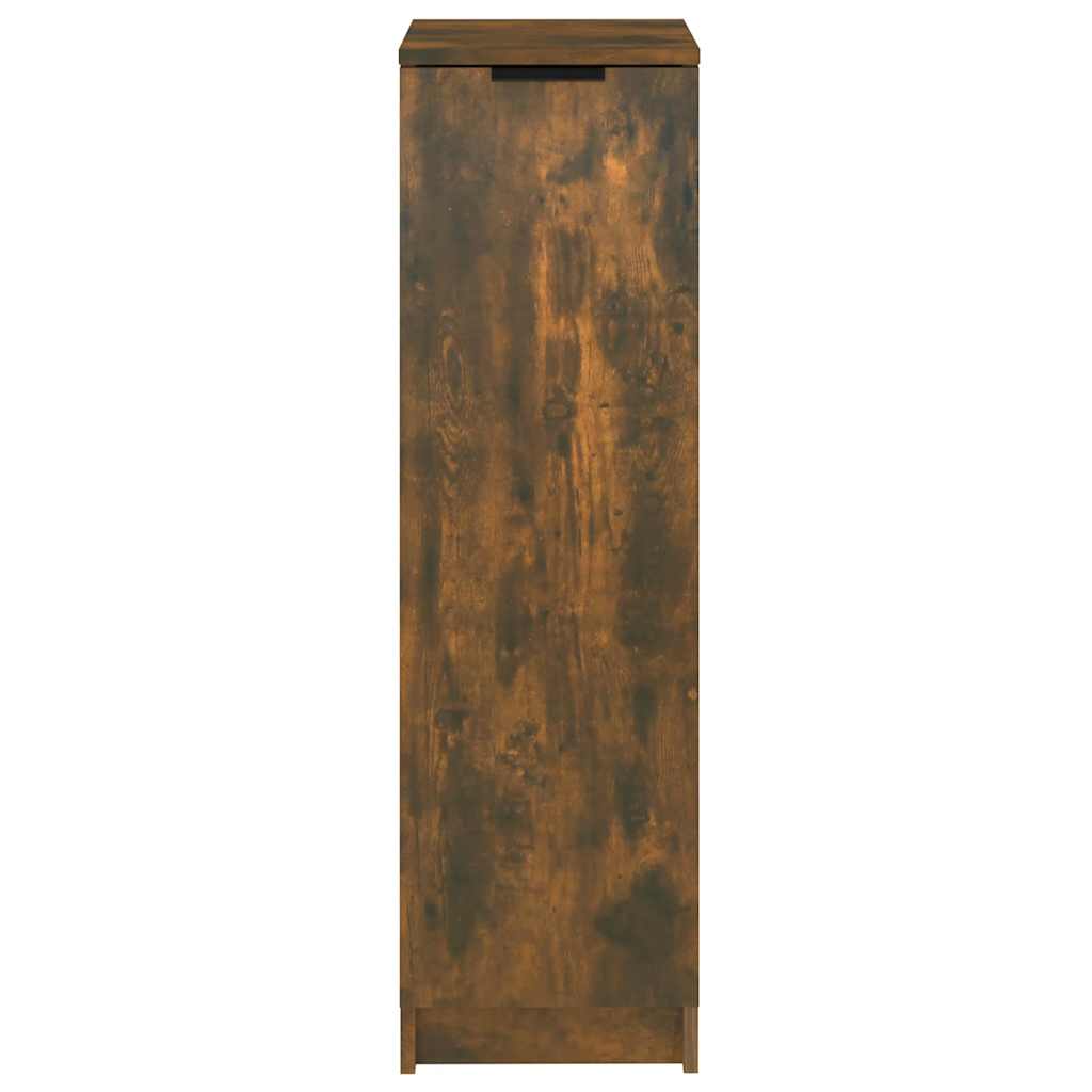 vidaXL Shoe Cabinet Smoked Oak 30x35x100 cm Engineered Wood 5