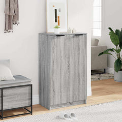 vidaXL Shoe Cabinet Grey Sonoma 59x35x100 cm Engineered Wood 3